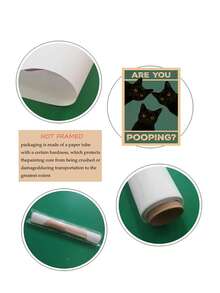 1张“你在拉屎吗？”猫咪海报，厕所笑话印刷品，趣味厕所墙面艺术装饰，复古字体猫咪印刷品，礼物，送给朋友的理想礼物，卧室艺术印刷品，客厅装饰，办公室装饰，浴室装饰，厕所海报，墙面艺术，墙面装饰，家居装饰，房间装饰，帆布墙面艺术，海报，带框墙面艺术，可选画框 - A - 查看 9