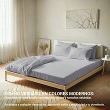 Ecommerc3 3-4 Piece Cotton Sheet Set, Fits Beds 80-200 Cm, Wide Variety Of Colors - 銀灰 - 查看 8