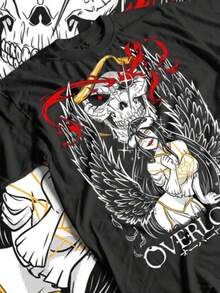 Overlord Ainz-Shirt, Anime Manga Gifts Fans, Unisex Tee Shirt - 黑色 - 查看 5