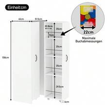 Expandable Bookshelf With Wheels – 4 Shelves, Interchangeable Left And Right, MDF, 20 Kg Load Capacity Per Shelf, Can Be Used As A Shelf In Bathroom, Kitchen Or Living Room, White - White - View 2