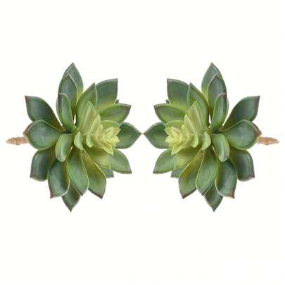 2pcs Artificial Succulent Plants (Excluding Flower Pot), Suitable For Floral Arrangement, Bouquets, Parties, Weddings, Wall Decor And Home Decoration