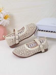 New Summer Sandals, Fashionable Shiny Princess Flat Shoes, Comfortable Soft Girls Shoes - Gold - View 2