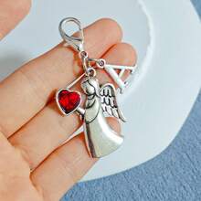 1个精美天使心形钥匙扣，锌合金材质，镶嵌水晶，配有龙虾扣，适合作为情人节、毕业典礼和派对礼物。 - 彩色 - 查看 18