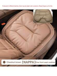 1pc Nappa Leather Car Seat Cushion, High-End Thick Anti-Slip Universal Seat Pad For Autumn/Winter - Multicolor - View 8