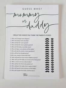 10/20张简约趣味婴儿派对游戏卡片，猜猜谁是妈妈谁是爸爸游戏卡片，适合婴儿派对 - 彩色 - 查看 5