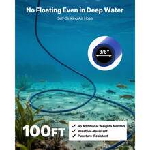 Pond Aerators, 5.2CFM Aeration System For Lakes Up To 3 Acres, 3/4 HP Air Compressor, 1 Diffuser & 100' Weighted Tubing, Outdoor Pond Aeration Pump For Deep Water Oxygen Circulation - 5.2CFM 1 Silicone Diffusion Disk 1 - View 4