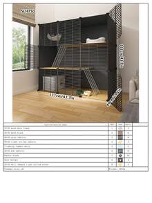 Stackable Multi-Layer Cat Cage With Climbing Ladder, Pet Playpen For Kittens, Rabbits, Guinea Pigs And Other Small Animals - Multicolor - View 13