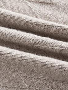 Officeau 男士薄款针织衫，立领休闲风，商务/通勤内搭/外穿，秋冬季长袖上衣 - 駝色 - 查看 6