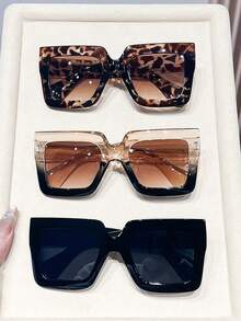 3pcs Y2K Oversized Glasses Sets, Suitable For Beach And Travel, Retro Cat Eye Frames, Fit For Outfits And Back To School Season - Nhiều màu - Xem 10