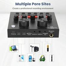 2026 Podcast Microphone Bundle, Condenser Mic With Live Sound Card Kit, Podcast Equipment Bundle With Voice Changer And Mixer Functions, Podcast Microphone For Vlog Living Broadcast  ,Gamer Podcasting, Recording, Singing, Streaming - 1張V8現場音效卡 - 查看 2