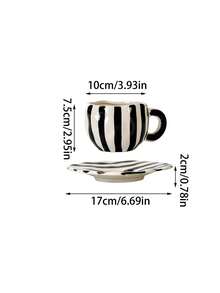 Bộ tách và đĩa cà phê phong cách retro Niche, tách và đĩa sứ cao cấp sang trọng, cốc pha cà phê latte chất lượng cao, tách và đĩa trà chiều tráng miệng tinh tế, cốc nước sọc dọc kiểu Bắc Âu, cốc sữa nước ép đồ uống buổi sáng, cốc văn phòng, quà tặng, dành cho phụ nữ, các cặp đôi. - Nhiều màu - Xem 12
