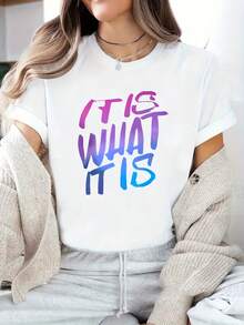 IT's WHAT IT IS Home, Leisure, Fashion, Versatile, Commuting, S,  Versatile, Comfortable S Heavyweight Pure T-Shirt - Multicolor - View 7
