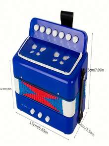 1pc Mini Accordion, 10-Key Control, Lightweight, Suitable For Adult Beginners, Learning Small Instrument - Perfect Musical Instrument Gift - Multicolor - View 4