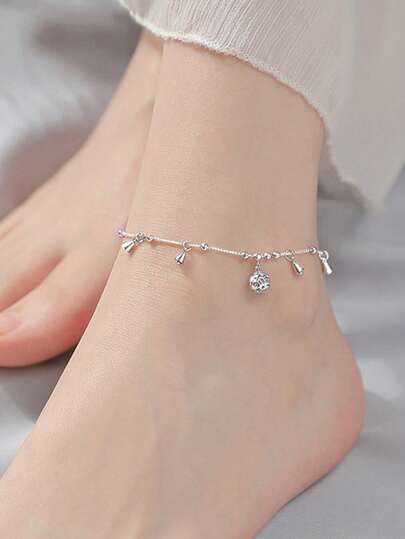 1 pieza Tobillera de mujer de lujo minimalista y ligera con colgante en forma de lágrima, joya versátil para primavera/verano como regalo