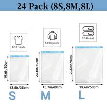Bolsas de compresión para viajes, bolsas de equipaje ahorra espacio enrollables, artículos esenciales para cruceros, decoración de vacaciones, decoración de habitaciones, decoración del hogar, decoración de dormitorios, vestidos, pantalones, zapatos, jeans, botas, faldas, almacenamiento y organización de dormitorios, almacenamiento del hogar - transparente - Ver 22