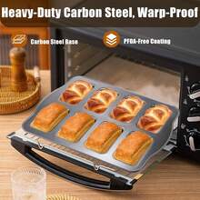 Bộ 1/2 khuôn nướng bánh mì mini 8 lỗ, khay nướng bánh mì nhỏ chống dính, khuôn nướng bánh mì hình chữ nhật bằng thép carbon, thích hợp để nướng bánh mì ngô, bánh mì chuối mini, bánh phô mai, bánh brownie mini. - Xem 3