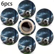 6/120pcs 2D Printed Football Sports Event Design Round PET Coasters, Suitable For Yard, Kitchen, Living Room, Family Gathering Tabletop Decor, Gift For Friends And Family On Holidays, Suitable For Valentine's Day, Wedding, Birthday Party Home Decor Accessories, Best Gift For Friends - Multicolor - View 11