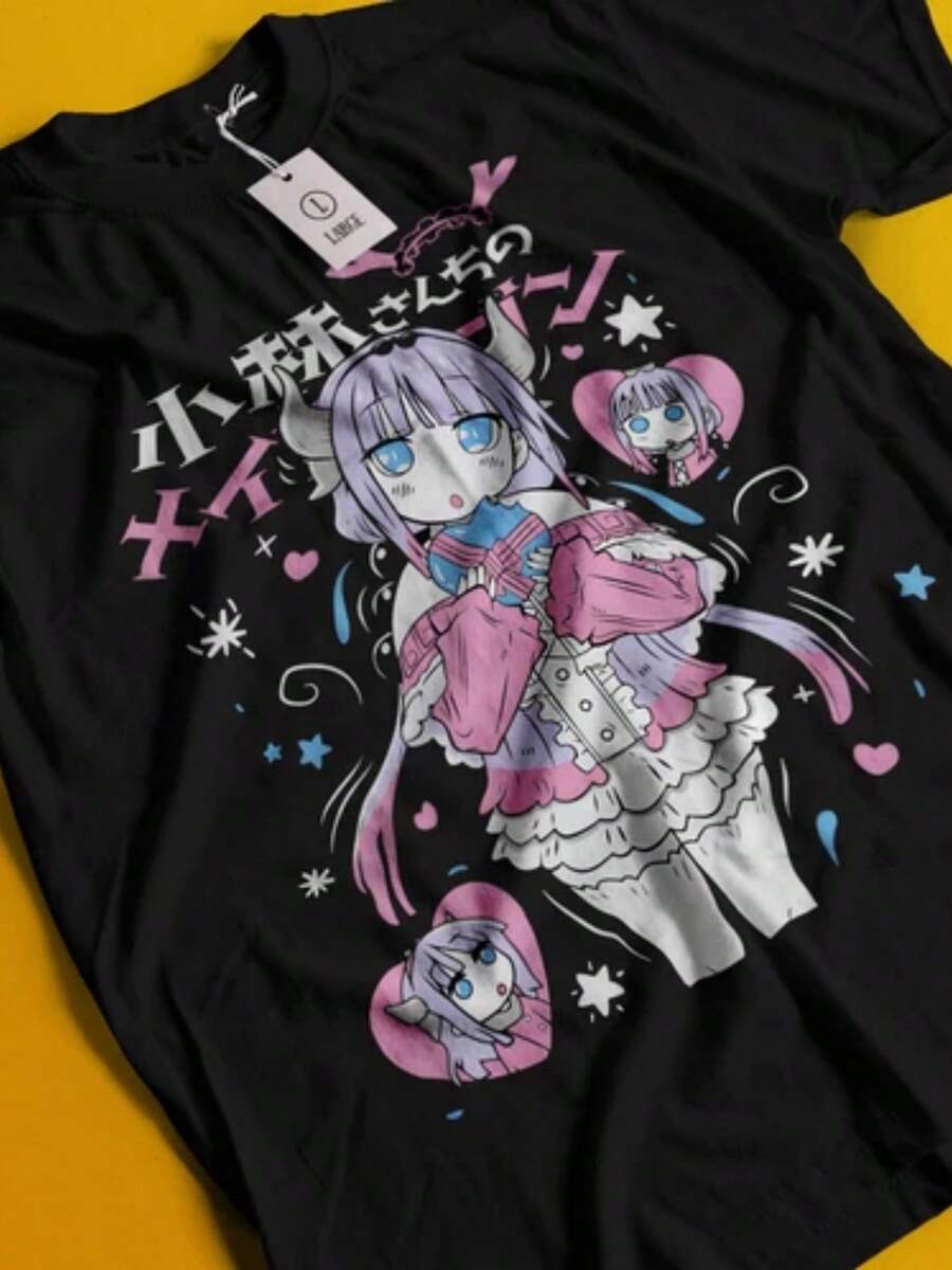 Oshi No Ko Shirt Ai Hoshino Tshirt Aqua Akane-Shirt Ruby Waifu Tee Kana Arima - Black - View 1