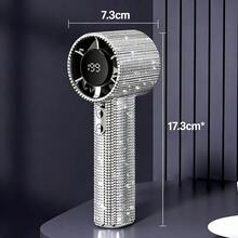 Luxury Full Diamond Portable Handheld Mini Electric Fan, USB-C Rechargeable Turbo Fan, Adjustable Speed Quiet, 1800mAh Battery, Summer Office Travel Outdoor Daily Use Gift Box,Outdoor,Garden,Travel Essentials,Portable Essentials,Beach Essentials,Graduation Season,Commencement,Graduation Ceremony,Graduation Gift,Graduation Present,Graduation Gift,Graduation Present,Congrats Grad,Congratulations Graduate,Valedictorian,Finish School,Graduation Party,Outdoor Essentials,Travel Portable,Hiking Essentials,Camping Essentials,Portable Tools,Summer Essentials ,Summer Portable - Multicolor - View 7
