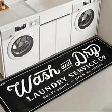 1pc Kitchen Anti-Oil Mat, Home Non-Slip Entrance Doormat, Full Spread Dirt-Resistant Carpet Mat, Crystal Velvet Carpet - Light Grey - View 9