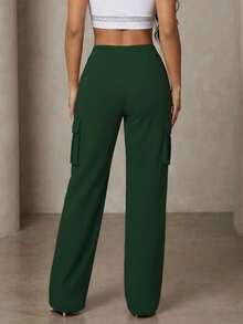Plus Size Pants - Dark Green - View 3