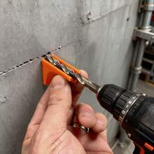 3 piezas Guía de perforación | Artefacto de posicionamiento cuadrado vertical con diseño de ajuste de ranura en V | talla grande resistente al desgaste y duradero que la guía circular, material de plástico, sin batería requerida - Multicolor - Ver 4