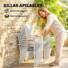 Outsunny Outdoor Table & Chair Sets - White - View 3