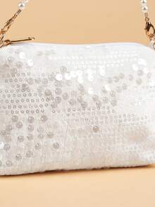 1pc Sequin Velvet Sequins Handbag, Evening Bag, Shoulder Bag, Crossbody Bag, Elegant & Gentle Style - Sequin Velvet - View 8