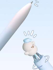 1pc Snowman Rotating Ballpoint Pen, Comes With Exquisite 3D Embossed Sticker Set, Quick-Drying Anti-Leakage, Suitable For Practice Writing And Office Use - Snowman Twist - View 4