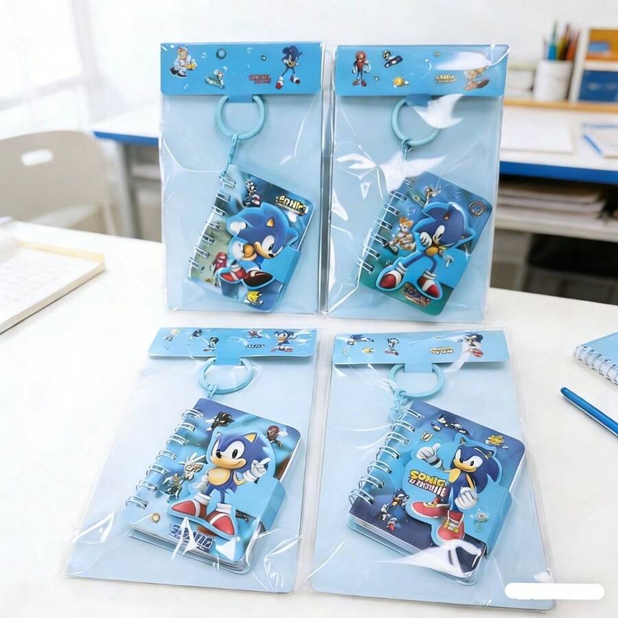1set/1pcBlue Hedgehog Magnetic Coil Notebook Notes Keychain Pendant High Beauty PendantNew Year's Gift, Valentine's Day Gift, Easter Gift - Multicolor - View 1