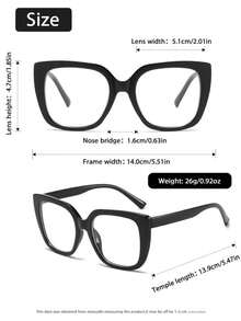 1 Pair Geometric Design Glasses For Women - White - View 6