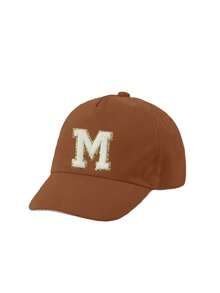 1顶可调节儿童字母棒球帽，婴儿高尔夫球帽，幼儿遮阳帽，适合1-3岁男孩女孩 - 咖色 - 查看 10