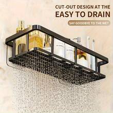 Giá treo đồ gắn tường màu đen không cần khoan, bộ kệ đựng đồ dùng phòng tắm, giá treo tiết kiệm không gian để đựng dầu gội, dầu xả, v.v., giải pháp lưu trữ cho phòng tắm | Kệ phòng tắm hiện đại, giá đựng đồ dùng phòng tắm, giải pháp lưu trữ tiết kiệm không gian, giá đựng đồ phòng tắm, hộp đựng đồ tối giản, lưu trữ nhỏ gọn, dễ lắp đặt, kệ đựng đồ phòng tắm, giá treo đồ, lý tưởng cho người dùng coi trọng không gian, phòng tắm nhỏ - Nhiều màu - Xem 8