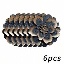 1/2/4/6/8/300pcs Luxury Round Placemats Set, Golden Peony Flower Pattern Design, Size 15*15 Inches/38*38cm, Multiple Patterns Available, Suitable For Dining And Home Decor - Multicolor - View 21