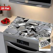 1pc, 2D Flat Protective Cover, Fashionable And Easy To Clean, Suitable For Any Kitchen, Washing Machine, Dryer, Furnace Panel Protective Device And Glass Furnace Cover - Multicolor - View 4