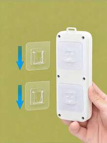 Adhesive Transparent No-Drill Dual-Hook Organizer Holder For Router, Wall Mount Bracket - One Size Fits All - View 7