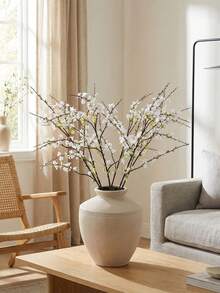 6pcs 35in/88.9cm Artificial Flowers | Cream Artificial Blossom Branch - White - View 4