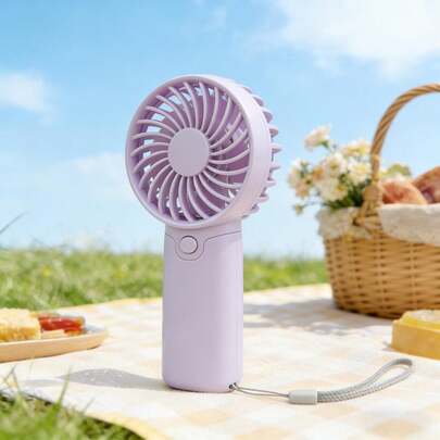 1 pieza Ventilador de mano mini a batería, portátil para uso al aire libre en verano (Batería no incluida, se debe comprar por separado)