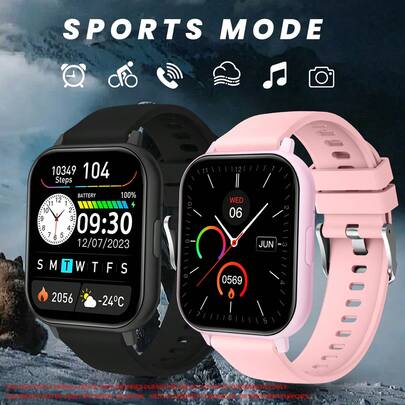 1.83-Inch Smart Watch, Suitable For Men And Women, Best Gift For Couples. Features Include Message And Call Notification, Music Control, Sports Modes, And More. Essential For Daily Life. Customized Components, Simple Scan To Connect, Supports Weather Updates And Setting Reminders.