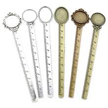 2 chiếc đế thước kẻ 20mm/18x25mm, khay đựng bookmark, đế cabochon, phôi cabochon và kính, phụ kiện làm trang sức DIY - Đánh dấu trang cơ sở - Xem 1