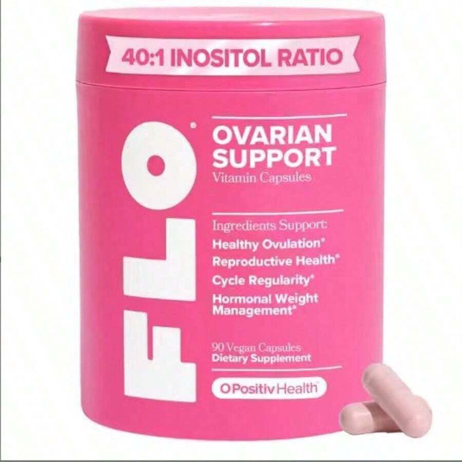 FLO Ovarian & Hormone Support Supplement For Women | With DIM, Myo & D-Chiro Inositol For Cycle Regularity & Healthy Ovulation | 30 Servings - Others - View 1