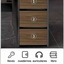 Escritorio Para Computadora Mesa Escritorio Home Office Con 3 Cajones, Amarillo-cajón A La Derecha - Mostaza Amarilla - Ver 3