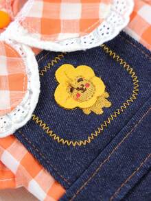 1pc Pet Dress, Dog/Cat Clothes - Sunflower Dress - Blue - View 5
