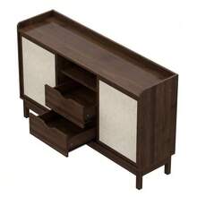 Sideboard, Sliding Doors, Double Drawers, Suitable For Living And Dining Rooms, Multifunctional Storage Furniture. - 駝色 - 查看 10
