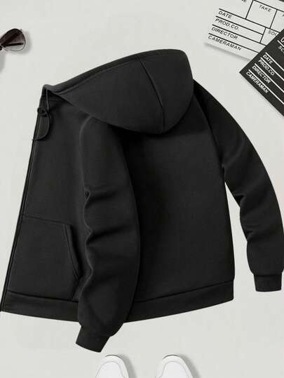 Hombre005 Abrigo con capucha y cremallera para hombre, estilo casual básico, sin contenido de , ligero y resistente, manga larga, bolsillos, corte relajado, para uso diario y ciudad