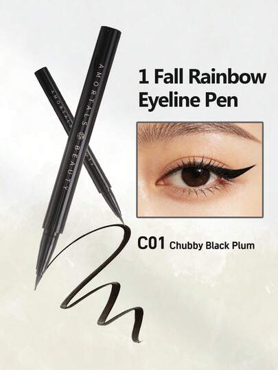 Amortals 0.01毫米超细防水防汗黑色眼线笔，持久显色，柔滑速干哑光笔尖，适合初学者、化妆师、送礼、约会、婚礼、圣诞节、冬季、万圣节、感恩节、毕业典礼、生日、节日、Y2K、时尚女性、化妆品品牌、美容、派对、海滩、旅行、露营、校园、庆典、装饰、玫瑰女孩角色扮演、高端彩妆、氛围营造。