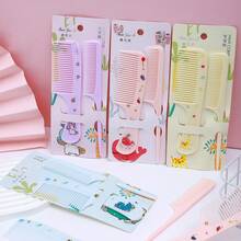 2pcs Portable Mini Combs, Cartoon Macaron Color Hair Brushes, Suitable For Braiding And Styling, Travel And Holiday Gifts, All Seasons - / - View 4