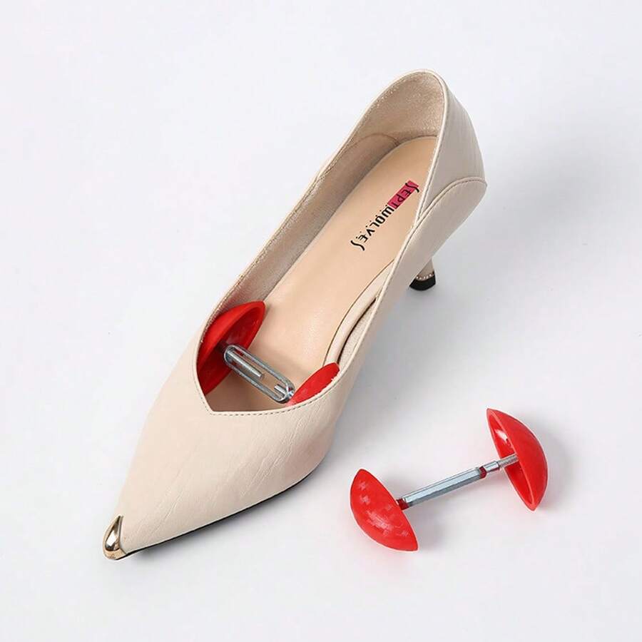 Mini Shoe Stretcher With Hand Guard, High & Wide Shoe Shaper, Prevent Wrinkles, Deformation And Foot Cramp - Red - View 1