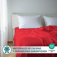 Ecommerc3 Sábana Encimera, Algodón, Para Camas de 80 a 200 cm, Suave y Transpirable, Gran Variedad de Colores - Envío GRATIS ✅ Entrega 24/48h a España (península) - Rojo - Ver 6