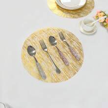 Khăn trải bàn lưới vàng sang trọng, thanh lịch, thích hợp cho tiệc sinh nhật, họp mặt gia đình, đám cưới, kỷ niệm, ngày Valentine, các dịp lễ kỷ niệm, kích thước 33*33cm (12.99*12.99 inch) - Vàng - Xem 10